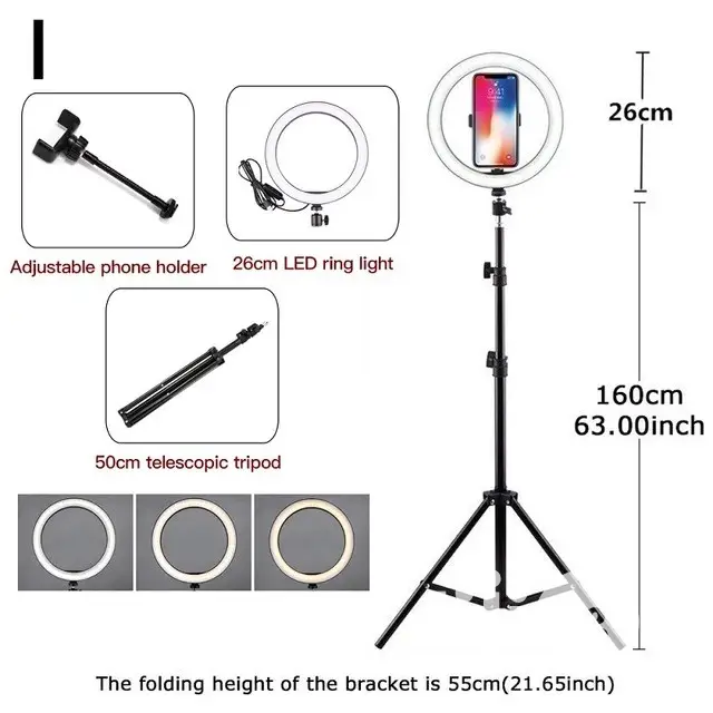 Youtube LED Selfie Three-Speed Cold Warm Stepless Lighting