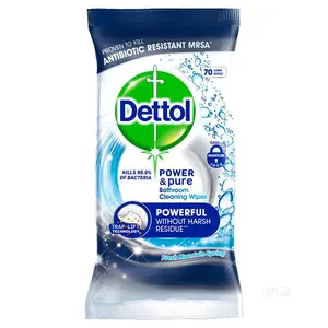 Dettol Power & Pure Bathroom Cleaning 70 Large Wipes