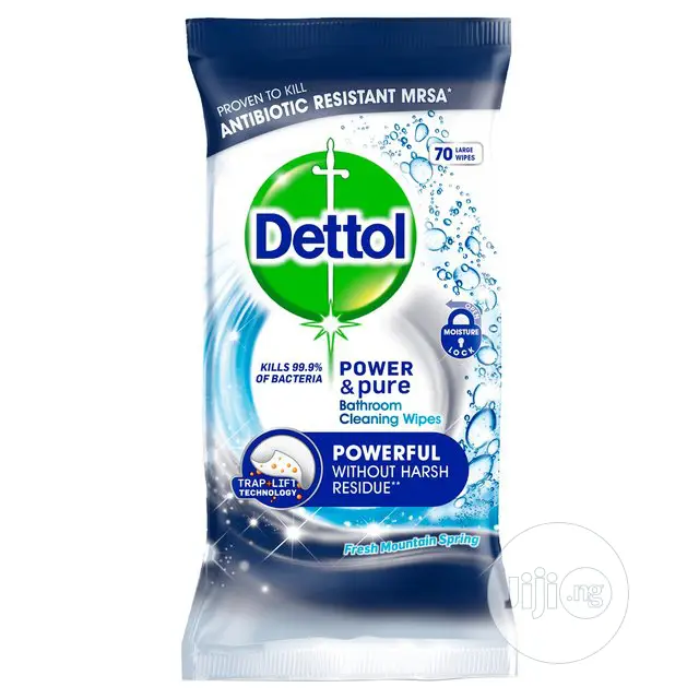 Dettol Power & Pure Bathroom Cleaning 70 Large Wipes