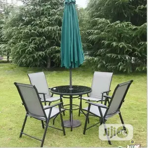 Outdoor Chairs, Table and Umbrella