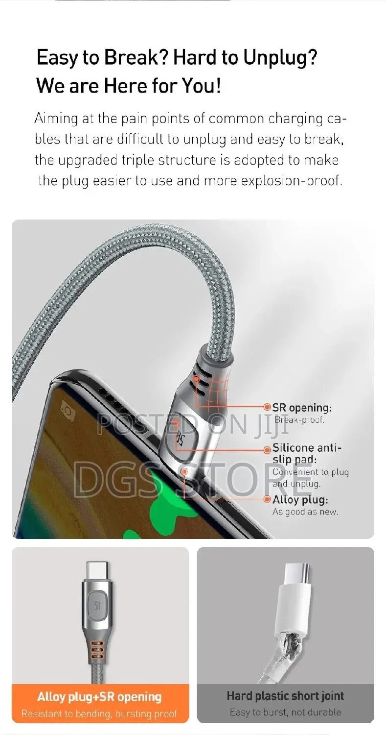 Baseus Fast Charging Cable Type C Multi Protocol Conversion