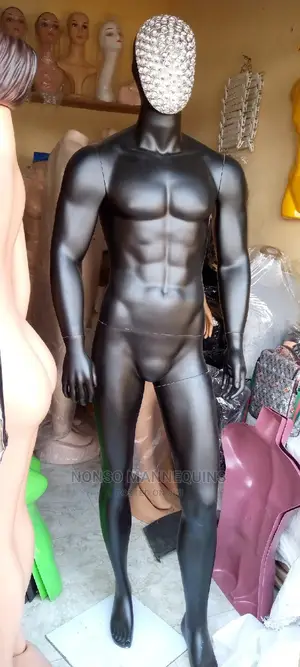 Black and Stoned Face Fibre Male Mannequin