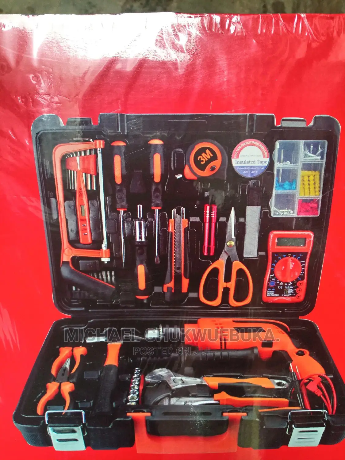 Tools Box Kit Set With Electric Drill Machine