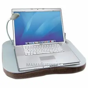 Fleece Cushion Lap Desk With LED Light and Cup Holder - Whit