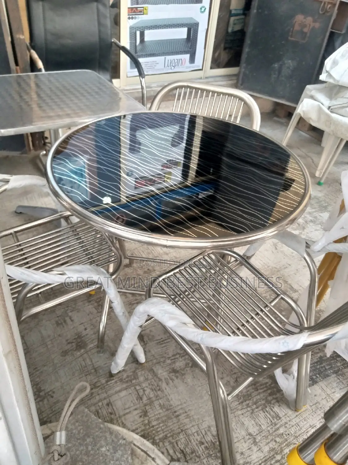 Folding Leg Table and 3 Chairs
