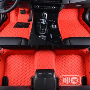 Quality Wine Red Leather Car Five Seater Foot Pads