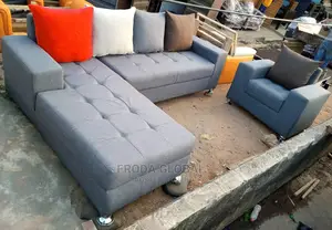 L-Shape Sofa With a Single Sitter Chair. Couch, Furniture. Likd1
