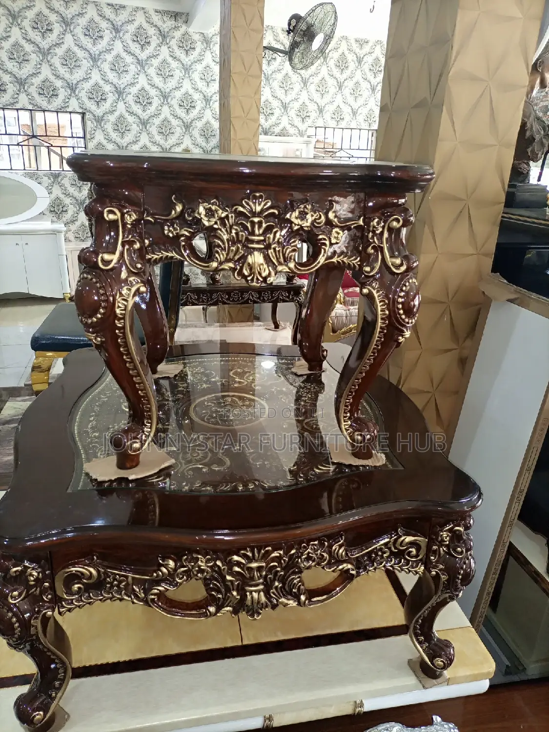 Italian Unique Royal Center Table With 2 Side Stools