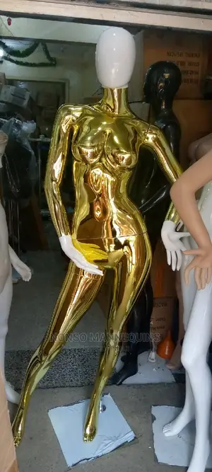 Gold and White Faceless Female Mannequin