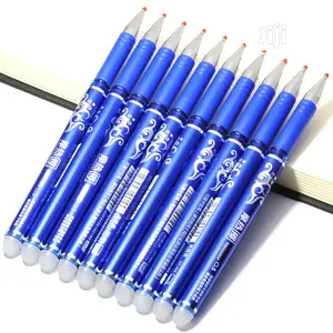 12pcs 0.5mm Writing Point Erasable Pen Blue Black Refill