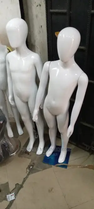 Glossy White Faceless Kids Display Mannequins