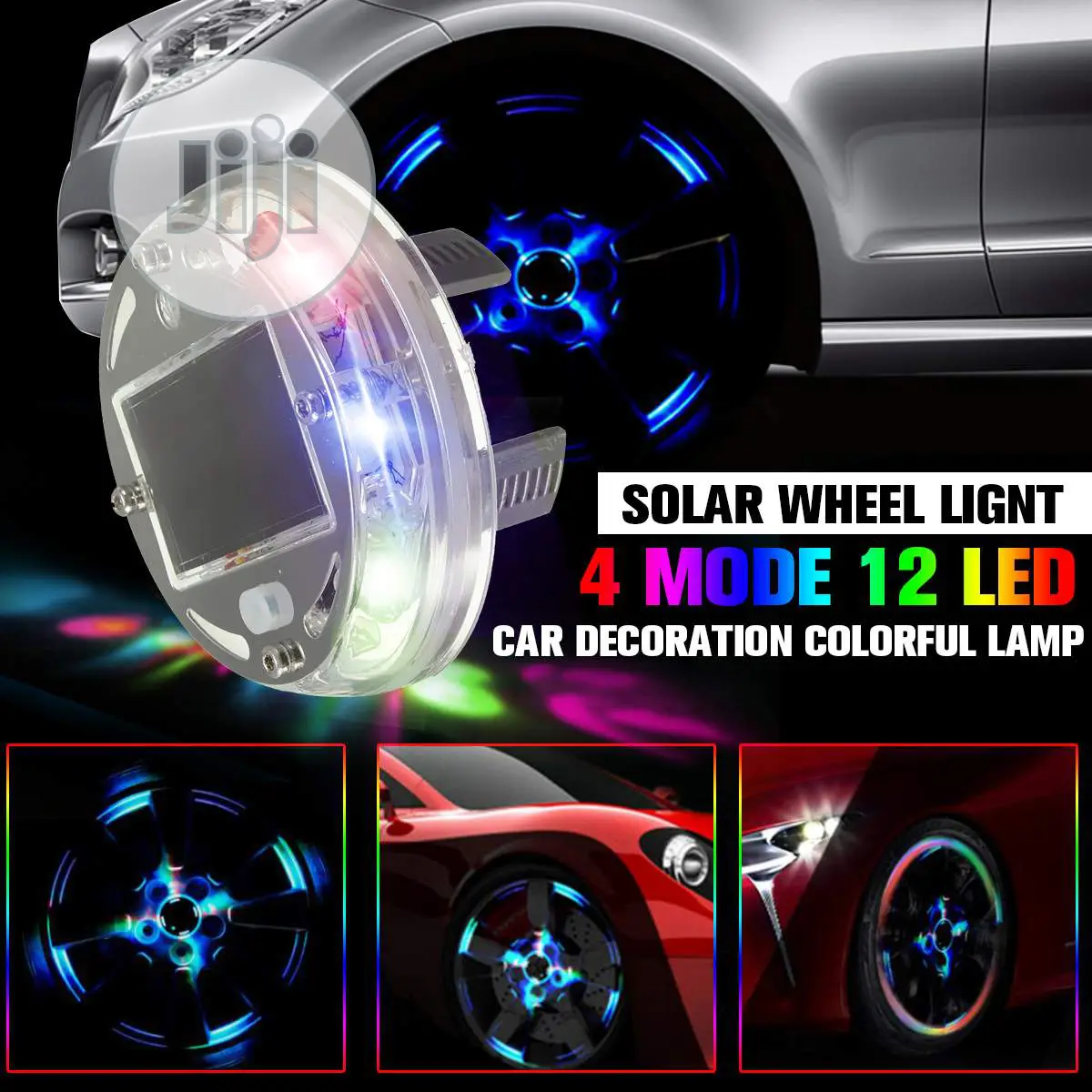 Car 4pcs Wheel Solar Light Hub Bulb Tire Tyre Valve Cap Lamp don ...