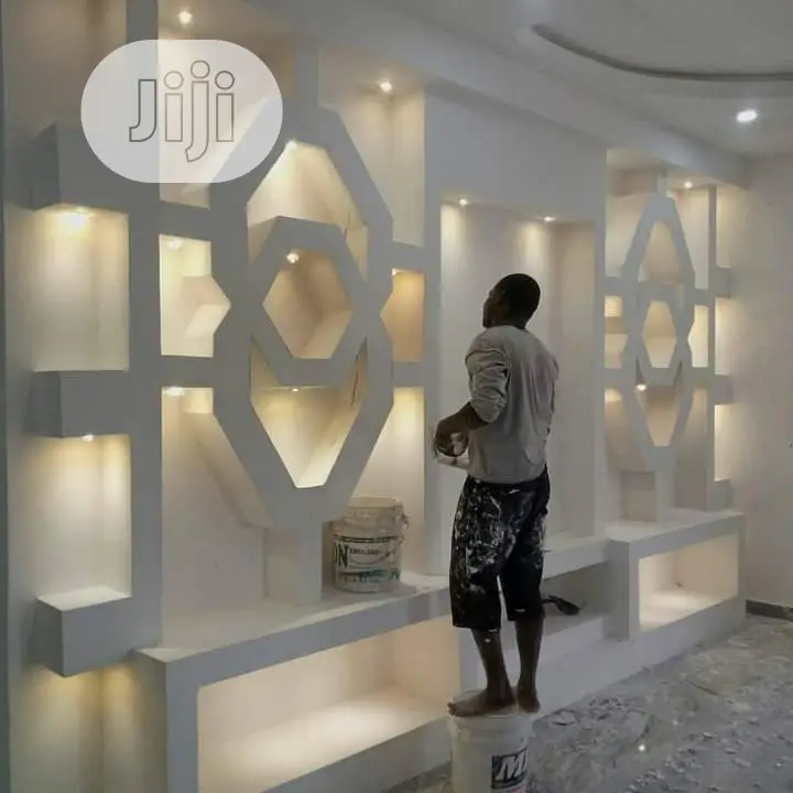 Tv Wall Unit. Pop Wall Design.Pop Ceiling, Interior.Design