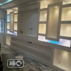 Tv Wall Unit. Pop Wall Design.Pop Ceiling, Interior.Design