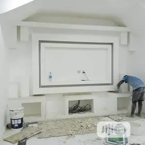 Tv Wall Unit. Pop Wall Design.Pop Ceiling, Interior.Design