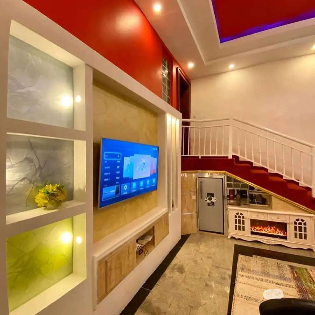 Tv Wall Unit. Pop Wall Design.Pop Ceiling, Interior.Design