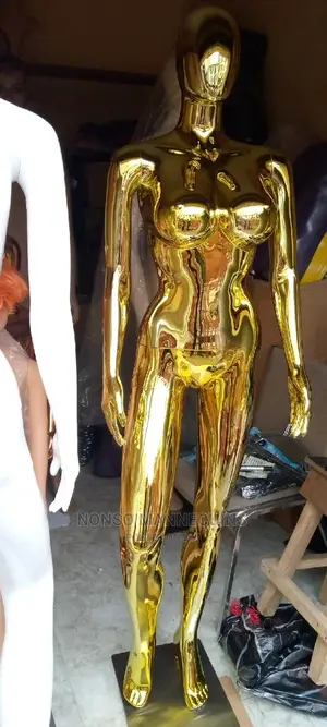New Big Breast Gold Chrome Female Mannequin
