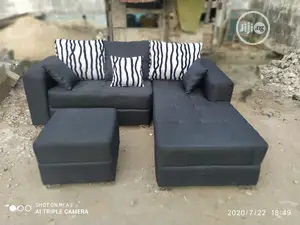 Sectional L-Shape Chair With Ottoman
