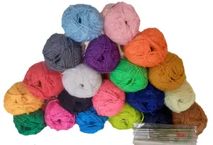 20 Pieces Colorful Knitting Yarn + 12 Crochet Pins