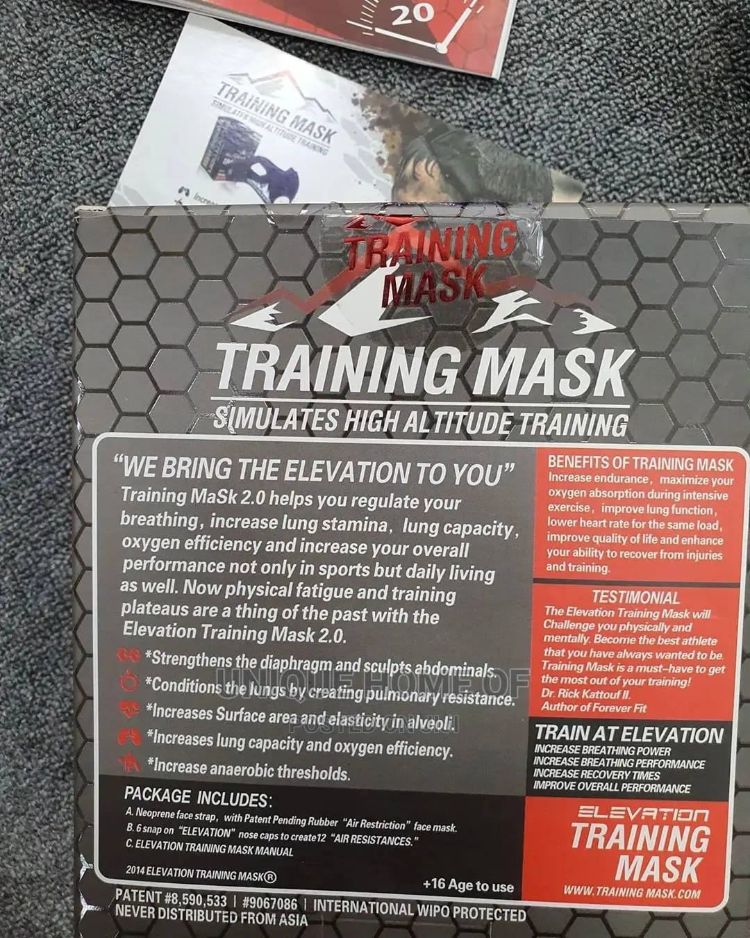 Set of Elevation Training Mask
