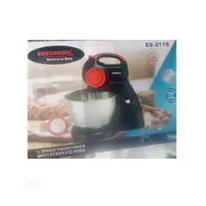 Eurosonic Hand Mixer 5 Speed With Rotating Stainless Bowl 4L