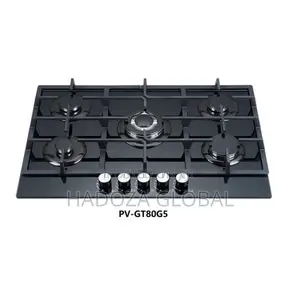 Polystar 5 Burner Built-in Gas Hob Glass Cooktop