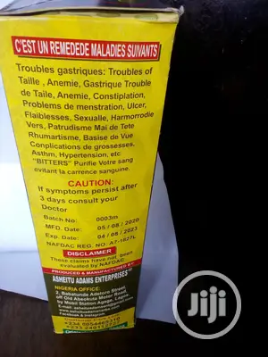 Ashetu Bitters for Blood Purification