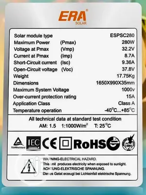 ERA 280watts Monocrystalline Solar Module