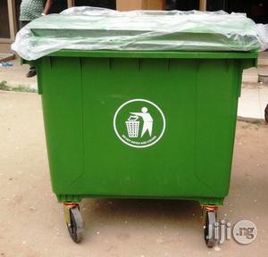 1100 Litre Waste Bin With 4 Wheels And Cover Plastic