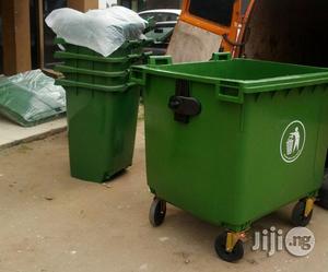 1100 Litre Waste Bin With 4 Wheels And Cover Plastic