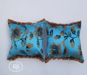 Blue Floral Throw Pillow