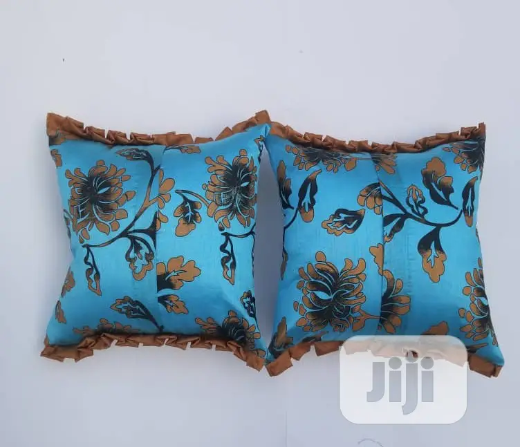 Blue Floral Throw Pillow