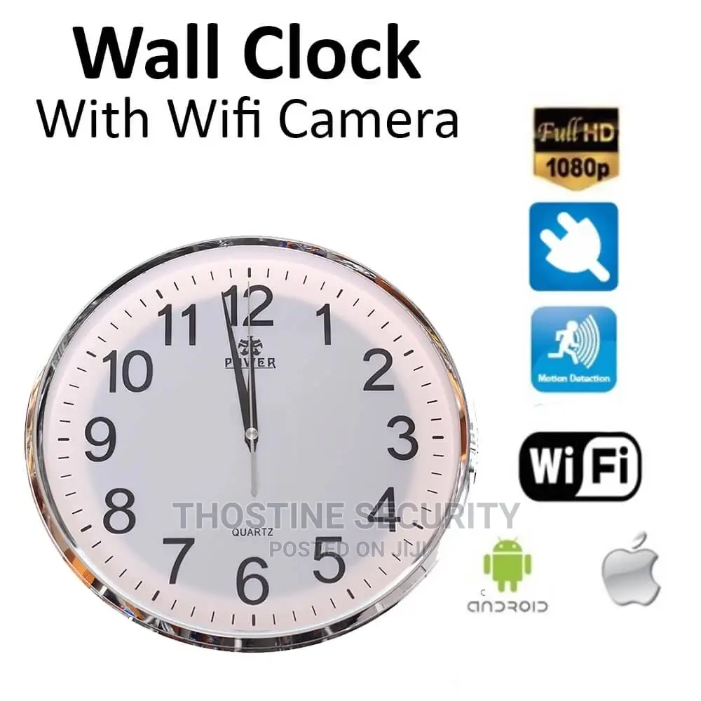 1080P Wifi Wall Clock Camera for Smartphone View
