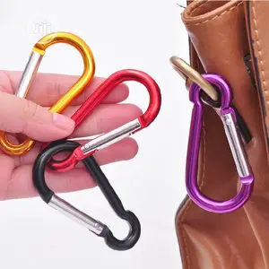 12pcs Colorful Aluminum Alloy R Shaped Carabiner Keychain