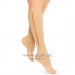Zip Sox Zip-Up Compression Socks L/Xl - Beige