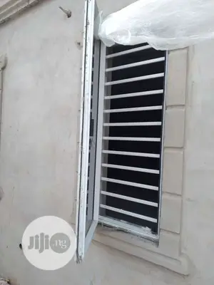 Frameless Window With Burglary and Net
