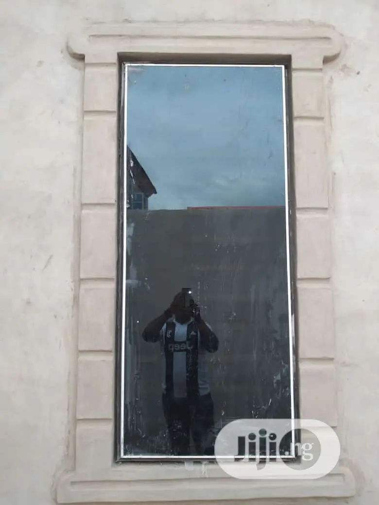 Frameless Window With Burglary and Net