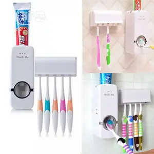 Automatic Toothpaste Dispenser+5 Toothbrush Holder