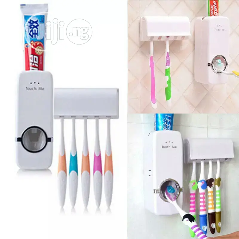 Automatic Toothpaste Dispenser+5 Toothbrush Holder