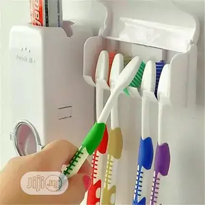 Automatic Toothpaste Dispenser+5 Toothbrush Holder