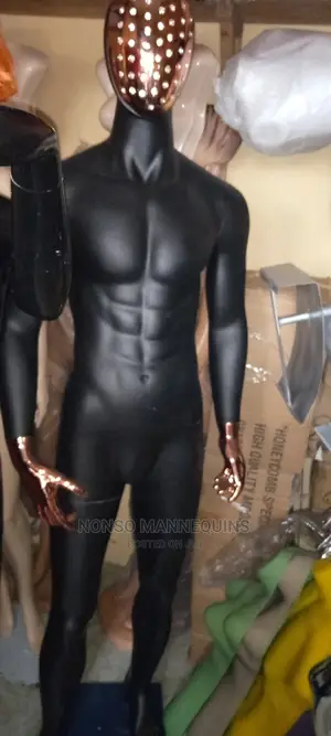 Black Bronze Full Body Stone Face Mannequin