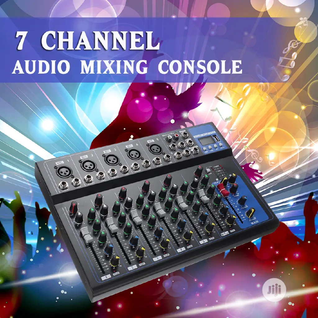 7 Channel Bluetooth Professional Audio Mixing Usb
