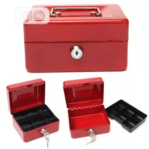Practical Mini Petty Cash Money Box Stainless Steel Security