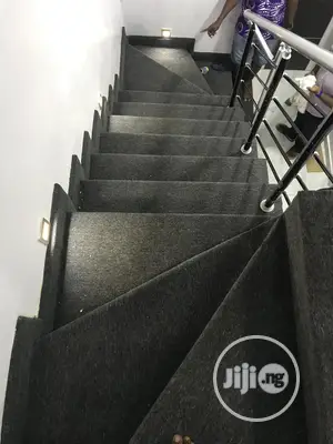 Beautify Your Staircase With Plain Grey Rug(Strictly Indoor)