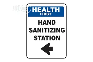 Health First Hand Sanitizing Station Right Arrow Sign