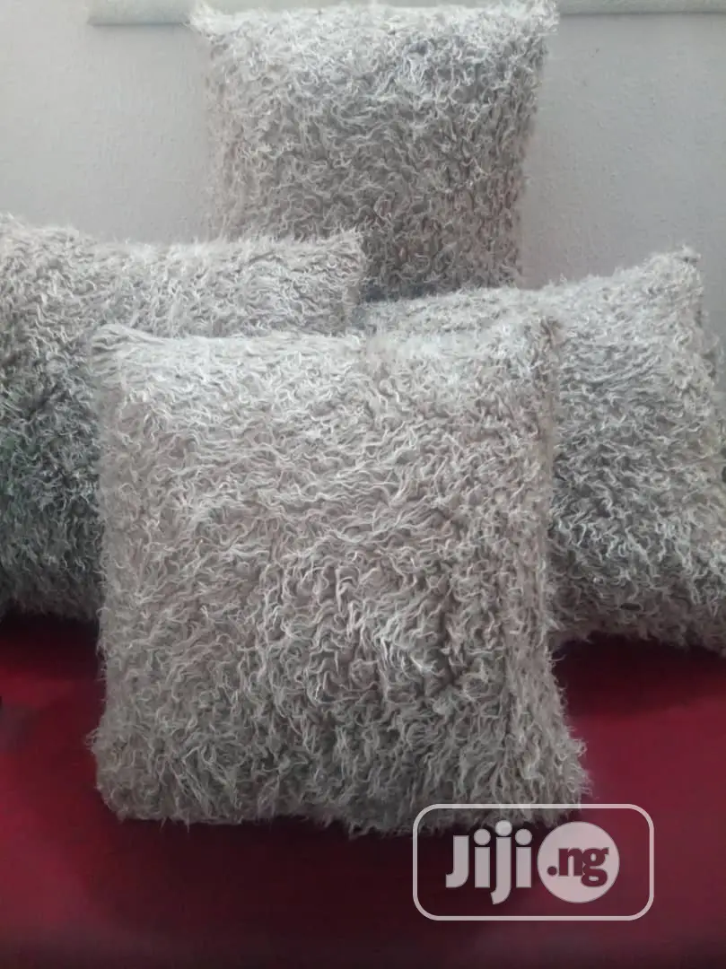 Furry and Fabric Throw Pillows