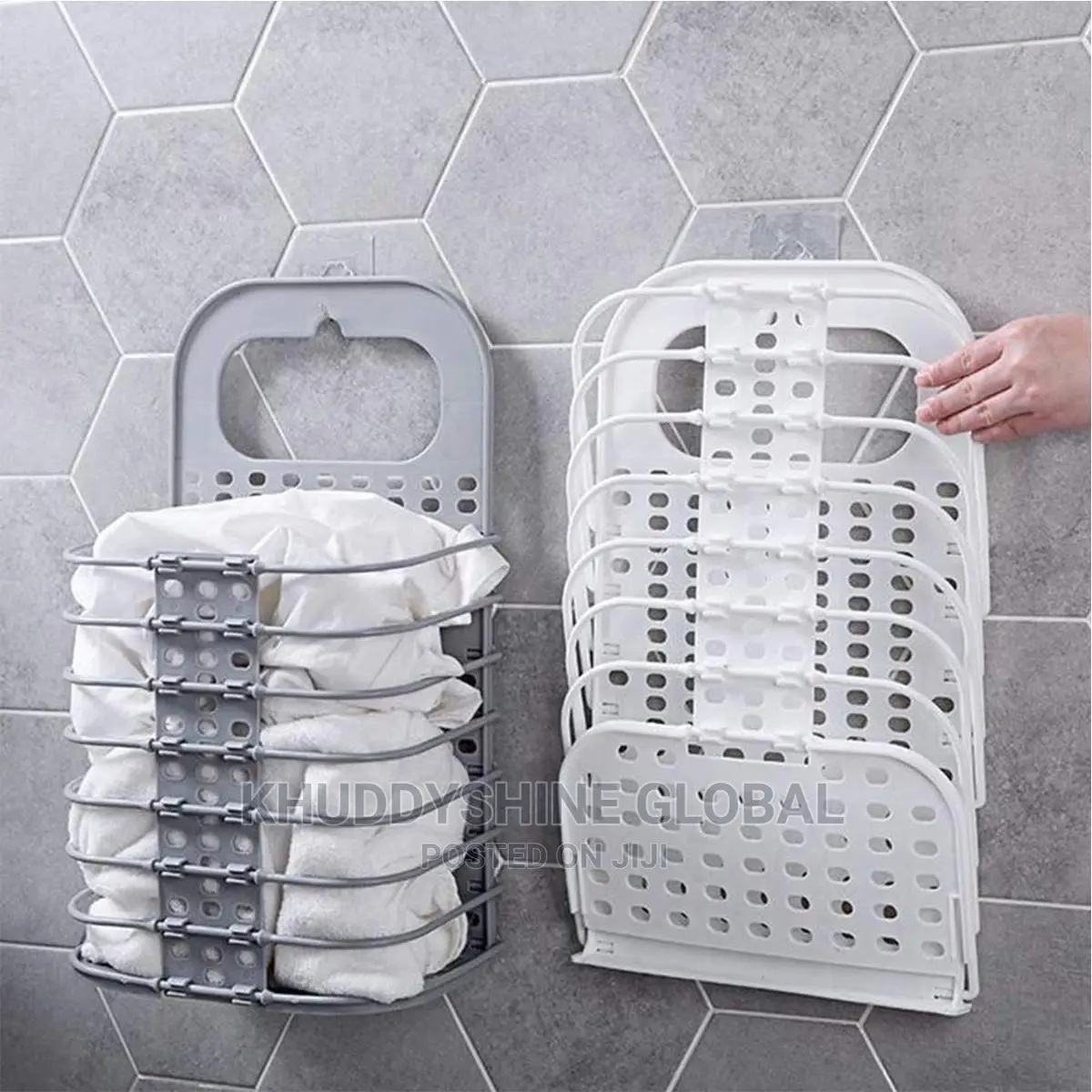 Laundry Basket, Hangable and Foldable Storage Box, Plastic