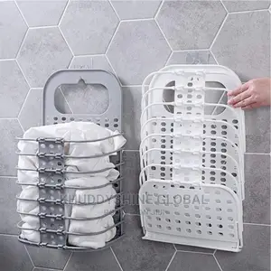Laundry Basket, Hangable and Foldable Storage Box, Plastic