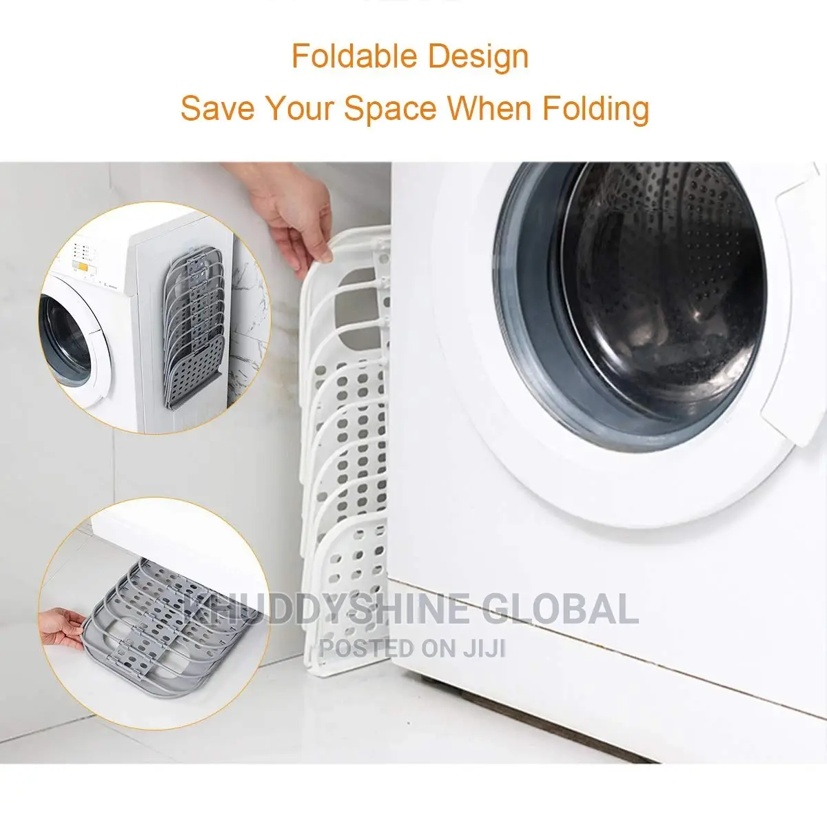 Laundry Basket, Hangable and Foldable Storage Box, Plastic