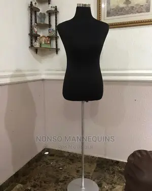 Pinnable Female Black Boy Dressform With Metal Base